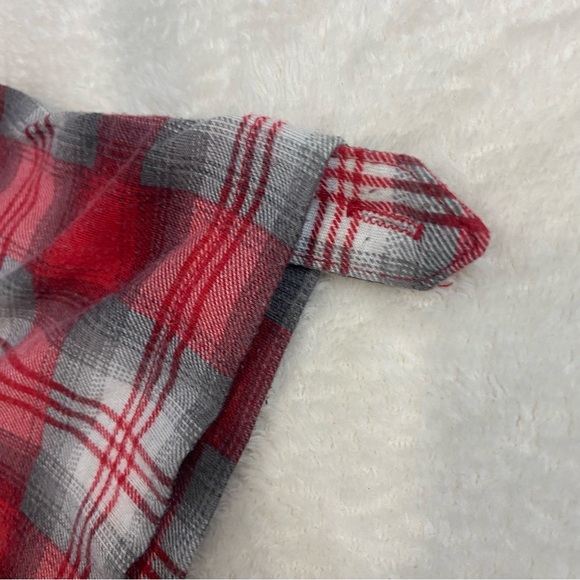 Tattoo Women's Red White Plaid Button Up Short Sleeve Size XL - Picture 3 of 12